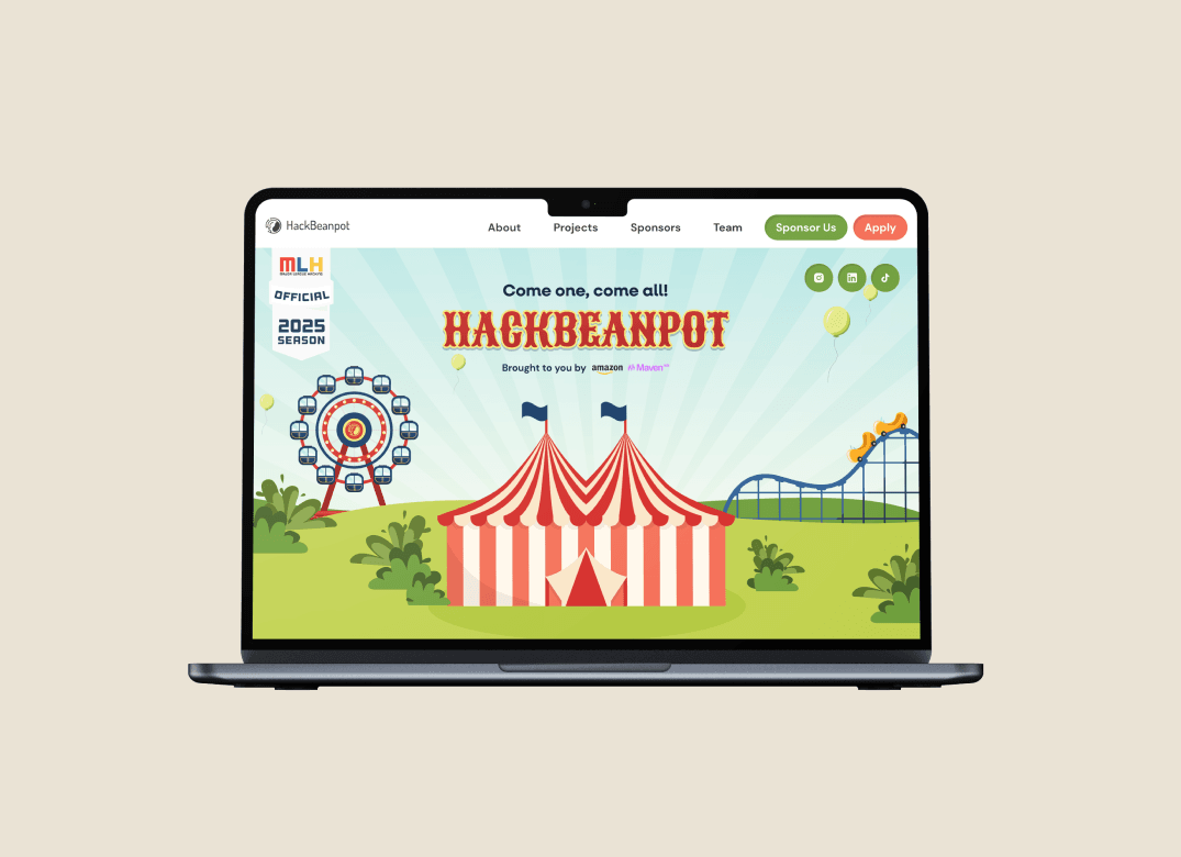 HackBeanPot hackathon website design