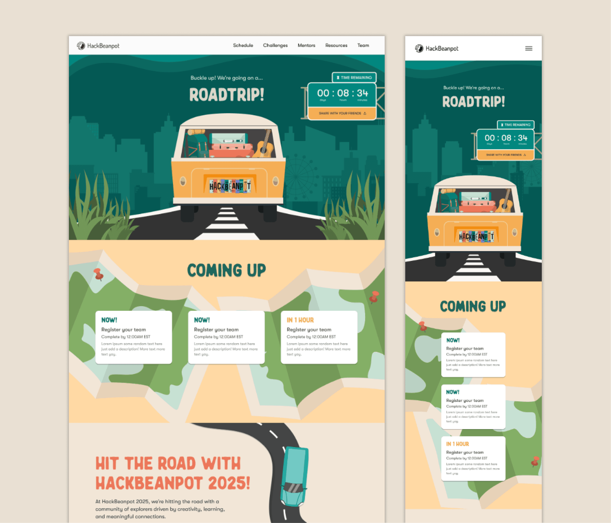 HackBeanPot hackathon website design
