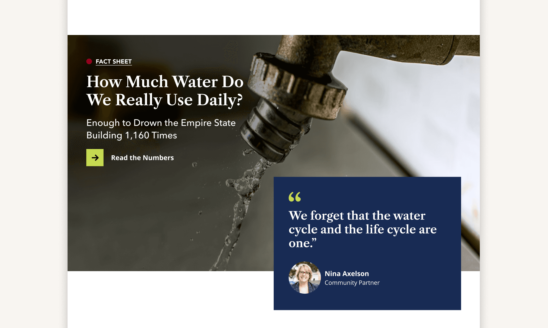 Editorial Q&A headline component on the impact page